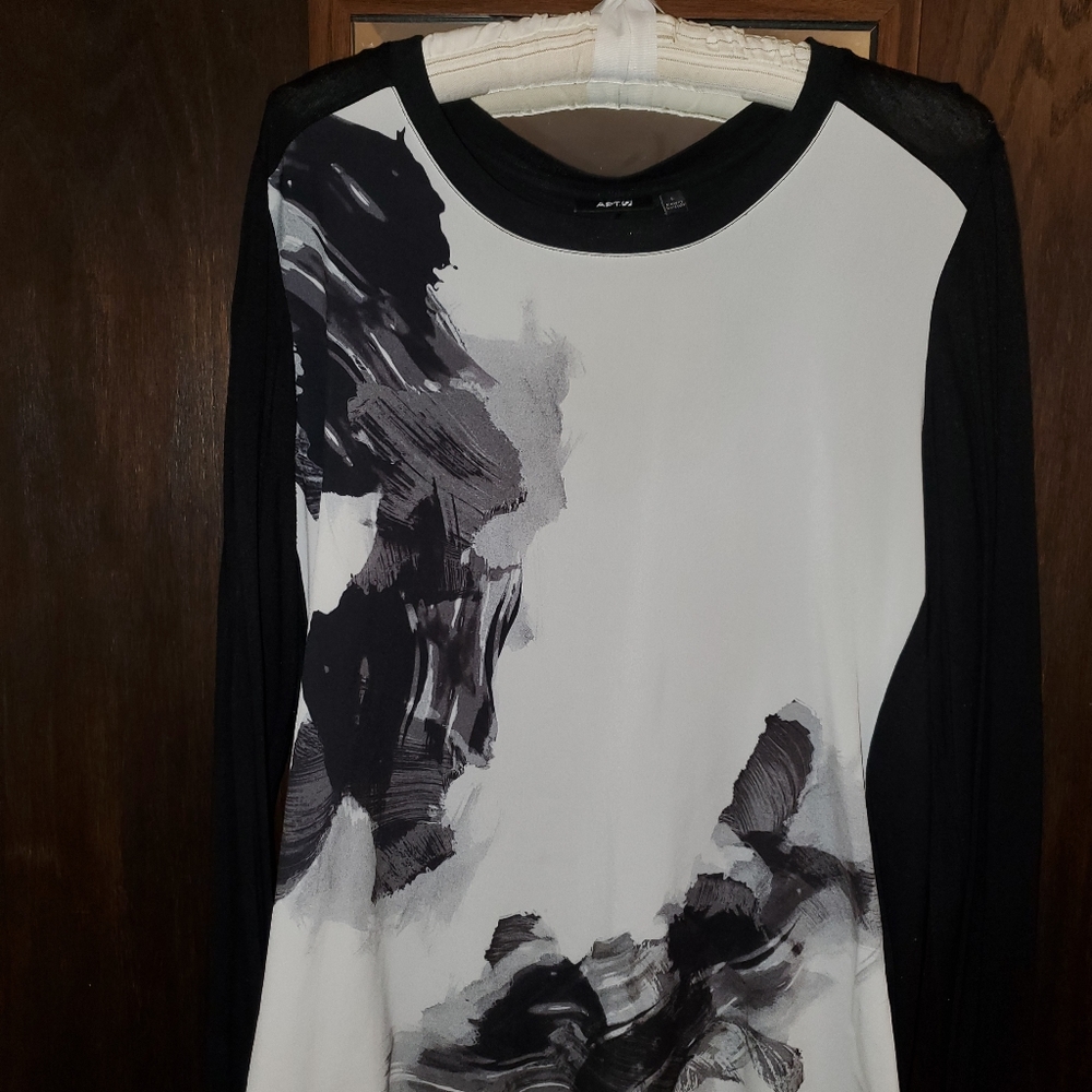 Apt. 9 Sz Large Mixed material long sleeve top